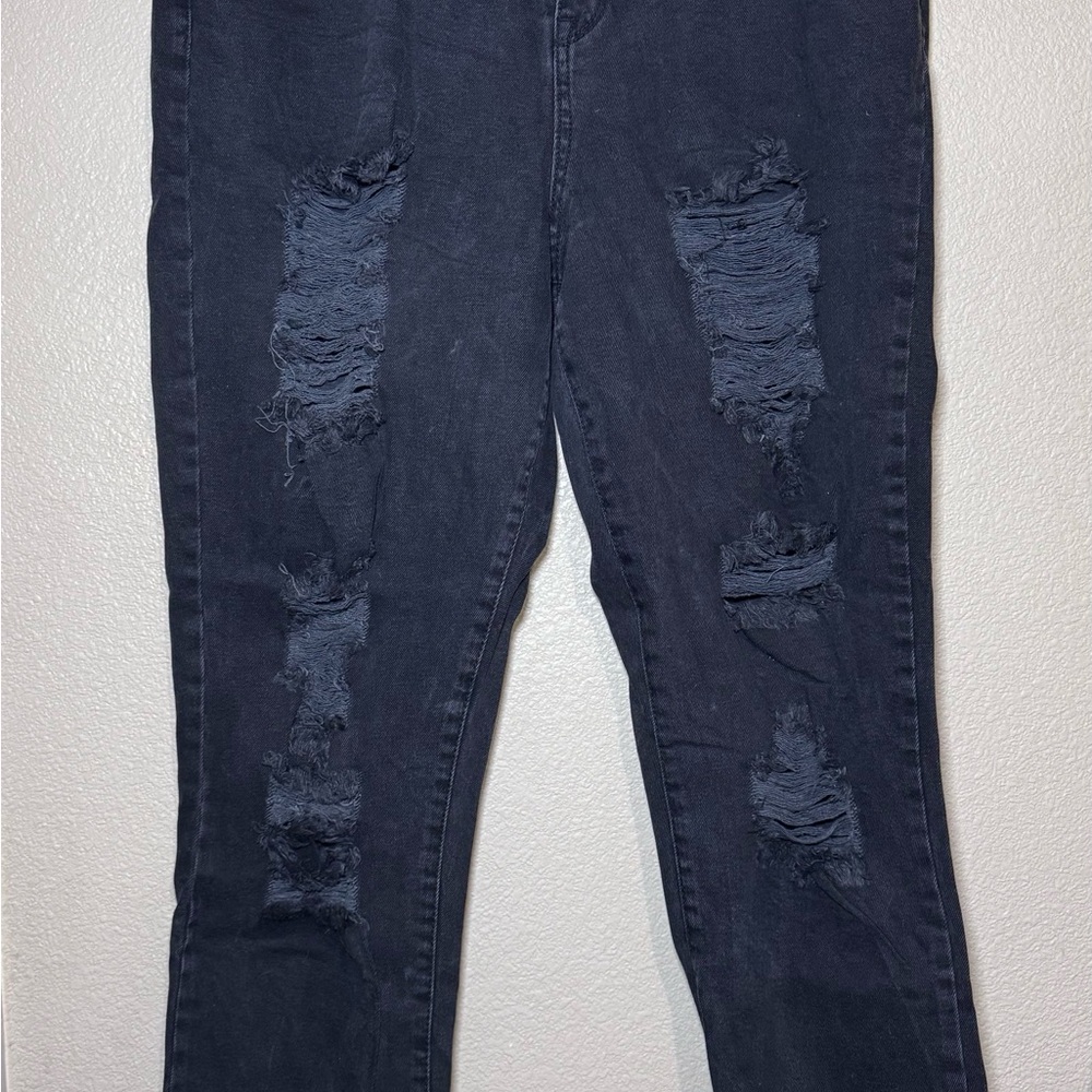 Distressed Black Women's Jeans